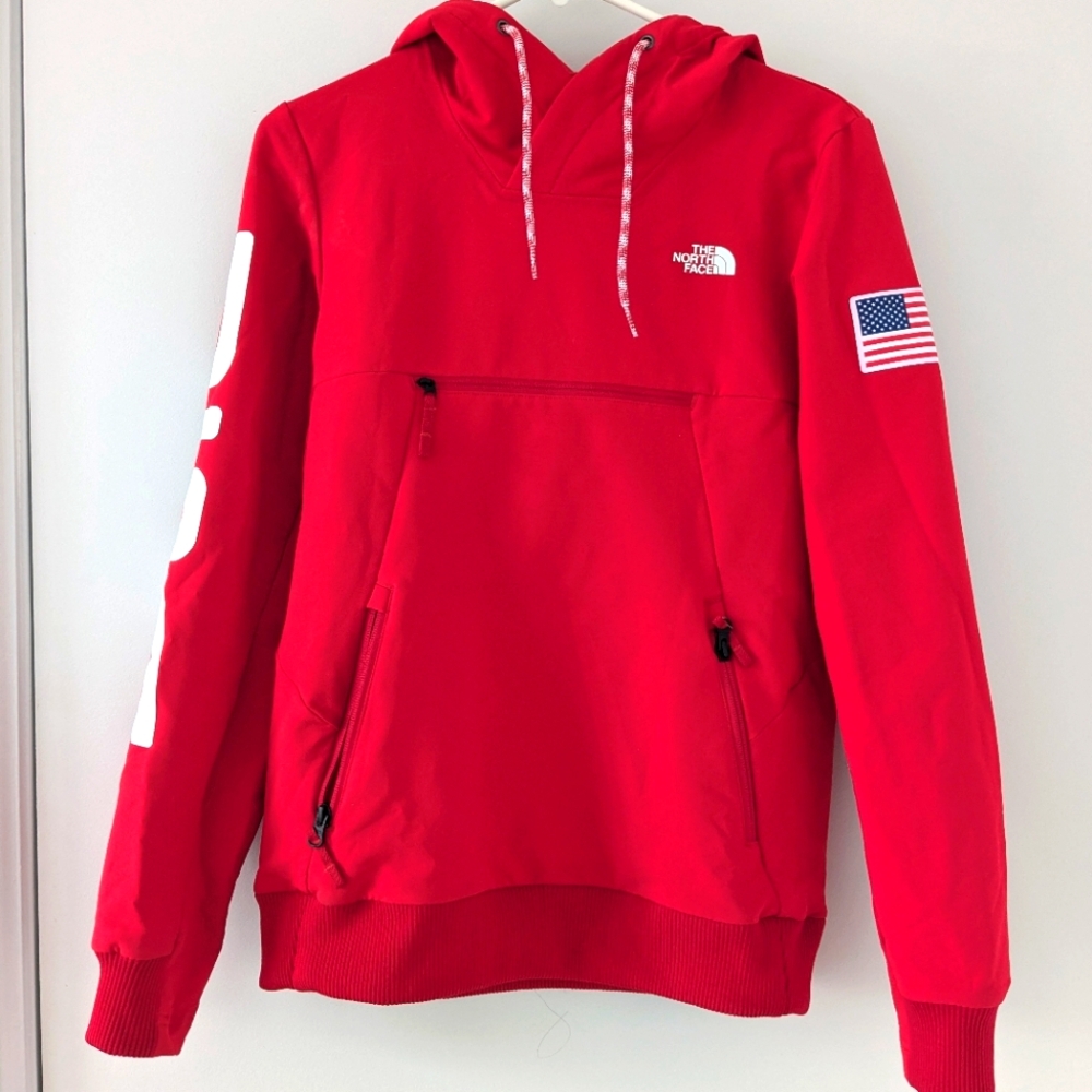 Women's XS red North Face USA hoodie